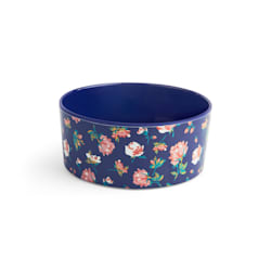 EveryYay Dining In Navy Floral-Print Melamine Cat Bowl