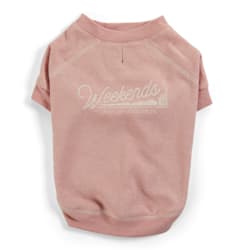 YOULY The Happy-Go-Lucky Coral Weekends Crewneck Dog Sweater