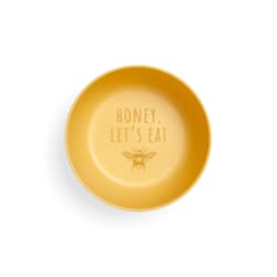 EveryYay Dining In Yellow Honey Let's Eat Bamboo-Melamine Pet Food Bowl