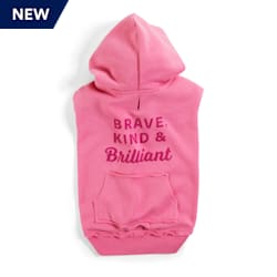 YOULY The Happy-Go-Lucky Pink Brave & Brilliant Dog Hoodie