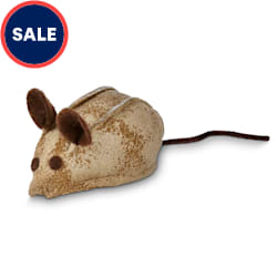 Leaps & Bounds Faux Leather Mouse Cat Toy with Rattle & Catnip