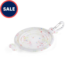 EveryYay Open-Air Eats Clear Confetti Collapsible Bowl for Dogs