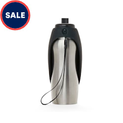 EveryYay Wet Your Whistle Black Stainless-Steel Water Dispenser for Dogs