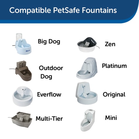 Original 6-Pack Premium Pet Water Fountain Charcoal Filter Replacement for Petsafe Drinkwell Platinum Multi-Tier Big Dog Mini Pet Fountain- Compatible with PetSafe Drinkwell Filters #2 PAC00-13070