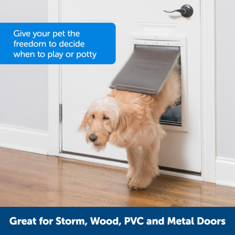 Unique 3 Flap System PetSafe Extreme Weather Energy Efficient Pet Door for Small Dogs and Cats under 15 lb. White