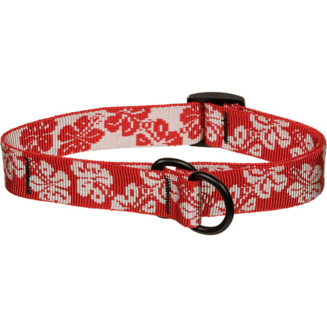 Bison Pet Red Hawaiian Adjustable Nylon Dog Slip Collar