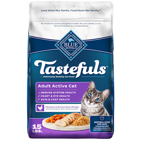 Blue Buffalo Blue Tastefuls Chicken and Brown Rice Recipe Natural Dry Food for Active Adult Cats