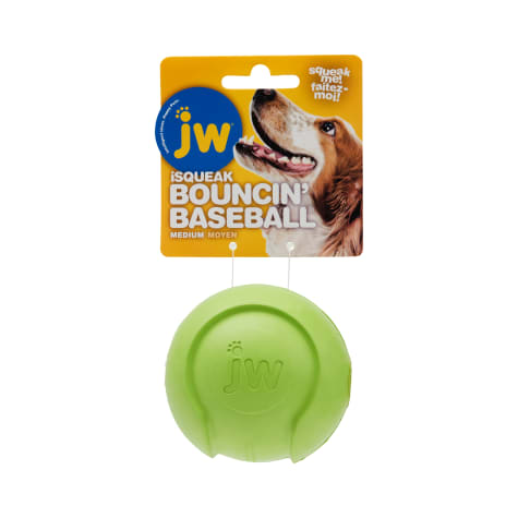 JW Pet iSqueak Bouncin' Baseball Dog Toy