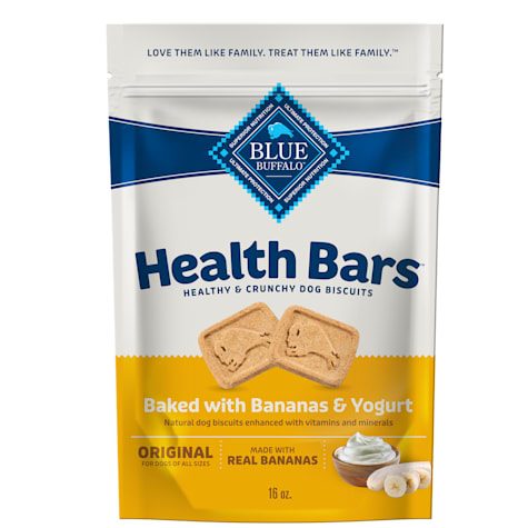 Blue Buffalo Health Bars Oven-Baked Dog Treats Made with Natural Ingredients, Bananas & Yogurt Crunchy Dog Biscuits