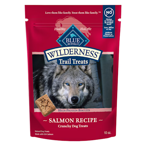 Blue Buffalo Wilderness Trail Treats High Protein Grain Free Salmon Recipe Dog Biscuits Crunchy Dog Treats