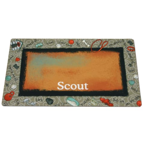 Drymate Bow Wow Beige Personalized Pet Placemat
