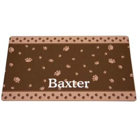 Drymate Brown & Tan Paw Border Personalized Pet Placemat