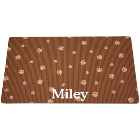 Drymate Brown & Tan Paw Print Personalized Pet Placemat
