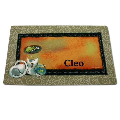Drymate Fish Kitty Personalized Pet Placemat