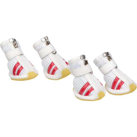 Pet Life White & Red Mesh Dog Shoes