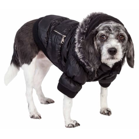Pet Life Metallic Black Dog Parka