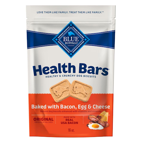 Blue Buffalo Health Bars Oven-Baked with Natural Ingredients Bacon, Egg & Cheese Crunchy Dog Biscuits