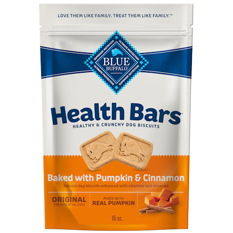 Blue Buffalo Health Bars Oven-Baked with Natural Ingredients Pumpkin & Cinnamon Crunchy Dog Biscuits