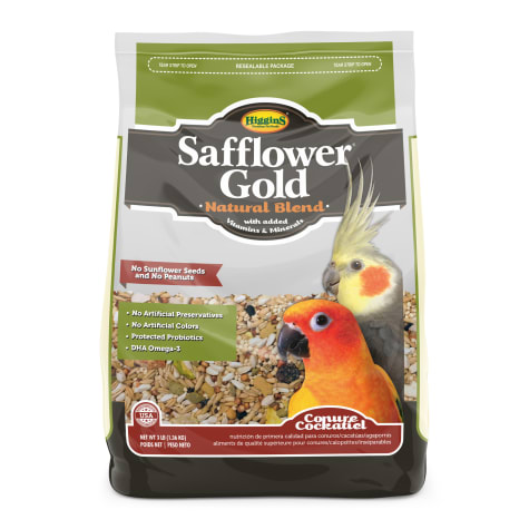 Higgins Safflower Gold Natural Food Mix for Conures & Cockatiels