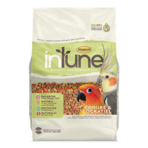 Higgins InTune Natural Food Mix for Conures & Cockatiels
