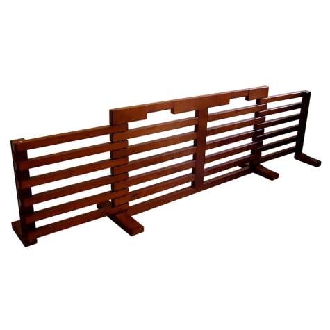 Zoovilla Gate-N-Crate Folding Pet Gate with Walnut Finish
