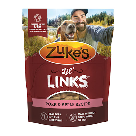 Zuke's Lil' Links Sausage-Style Soft and Chewy Natural Dog Treats with Real Meat, Pork and Apple Recipe