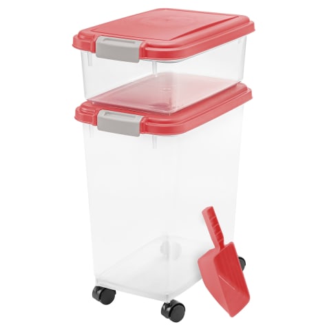 Iris Garnet Red and Clear Airtight Three Piece Food Storage Combo