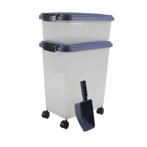 Iris Blue Indigo and Clear Airtight Three Piece Food Storage Combo