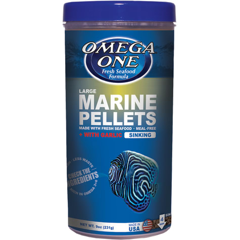 Omega One Large Marine Pellets for All Marine Fish, Sinking Meal-Free Fish Food