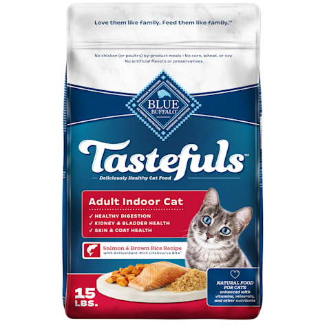 Blue Buffalo Blue Tastefuls Salmon & Brown Rice Recipe Natural Dry Food for Adult Indoor Cats
