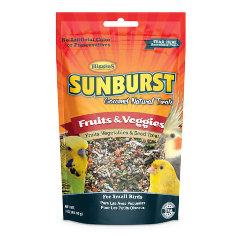 Higgins Sunburst Fruits & Veggies Gourmet Treats for Small Birds
