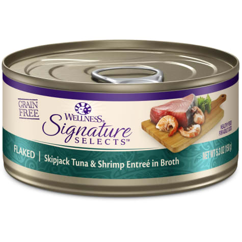 Wellness CORE Signature Selects Natural Grain Free Flaked Skipjack Tuna & Shrimp Wet Cat Food
