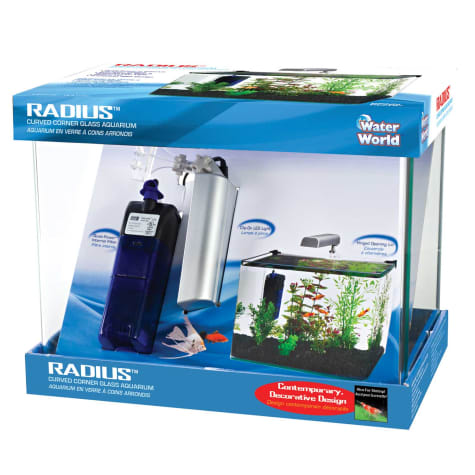 Penn Plax Radius Curved Corner Glass Aquarium Kit