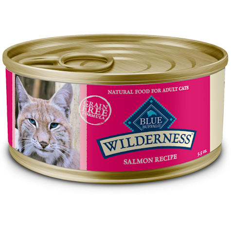 Blue Buffalo Wilderness Natural High-Protein Grain-Free Salmon Pate Wet Food for Adult Cats