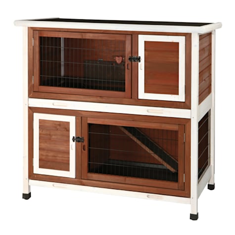 TRIXIE Natura Two Story Animal Hutch in Brown & White