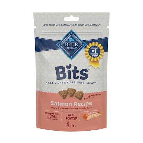 Blue Buffalo Bits Enhanced with DHA, Salmon, Soft Dog Treats for Training