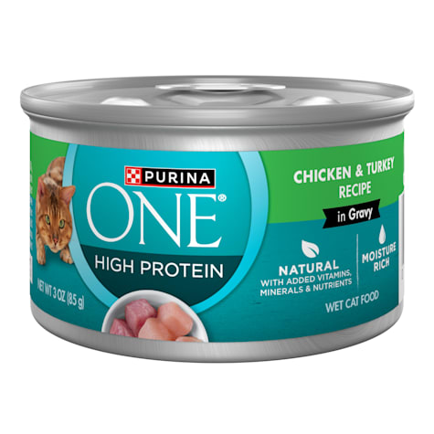 Purina ONE Natural, High Protein Cat Food, Chicken and Turkey Recipe in Gravy