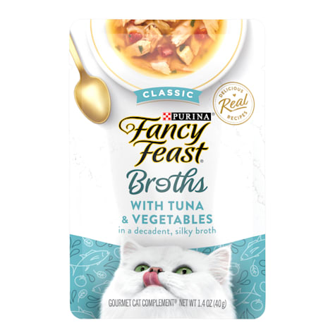 Fancy Feast Lickable Classic Complement Tuna and Vegetable Broth Wet Cat Food Topper
