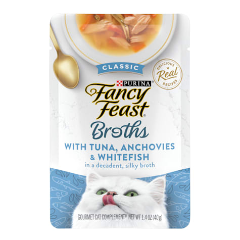 Fancy Feast Lickable Classic With Tuna, Anchovies and Whitefish Wet Cat Food Broth Topper