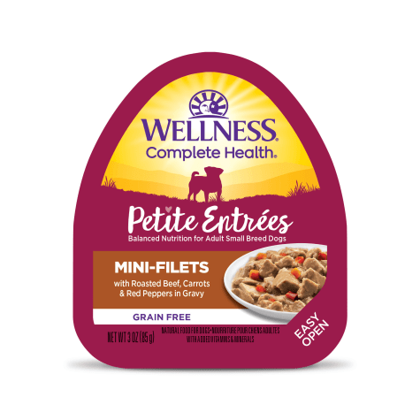 Wellness Complete Health Petite Entrees Mini-Filets with Roasted Beef, Carrots & Red Peppers in Gravy Wet Dog Food