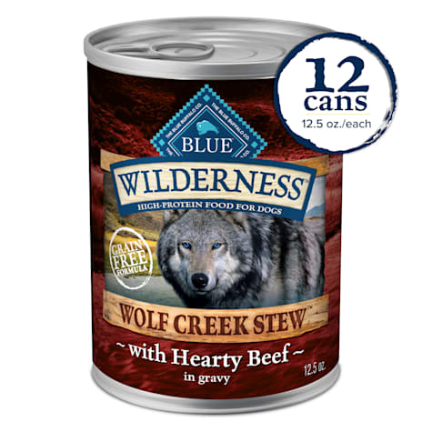 Blue Buffalo Wilderness Hearty Beef in Gravy Wolf Creek Stew Wet Dog Food