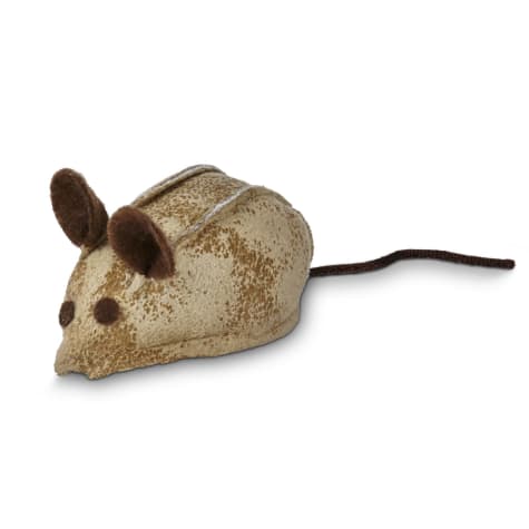 Leaps & Bounds Faux Leather Mouse Cat Toy with Rattle & Catnip
