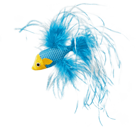 Leaps & Bounds Feathered Fish Cat Toy with Catnip