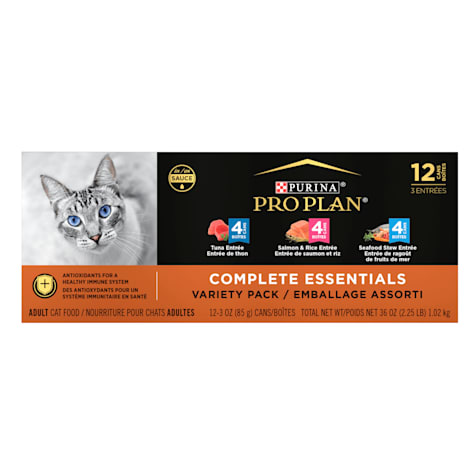Purina Pro Plan High Protein Complete Essentials Seafood Favorites Wet Cat Food Variety Pack