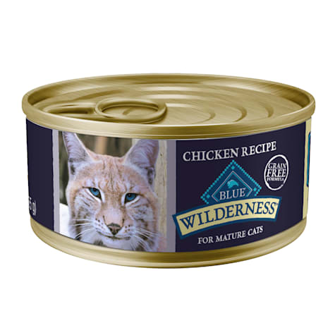 Blue Buffalo Wilderness Grain-Free High Protein Mature Chicken Pate Wet Food for Senior Cats