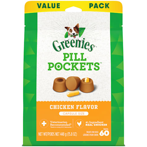 Greenies Pill Pockets Capsule Size Soft Chicken Flavor for Large Dog Treats