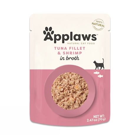 Applaws Natural Grain Free Tuna Fillet with Pacific Shrimp in Broth Wet Cat Food