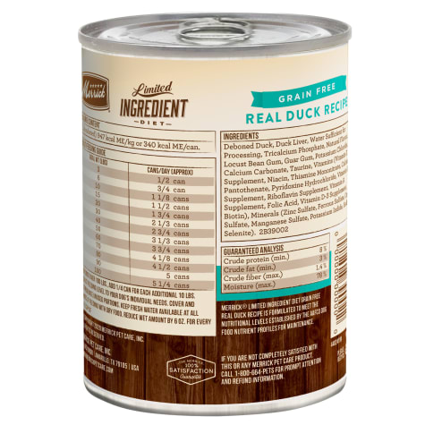 Merrick Grain Free Real Duck Dinner Canned Dog Food 12 7 Oz Can Case Of 12 Chewy Com