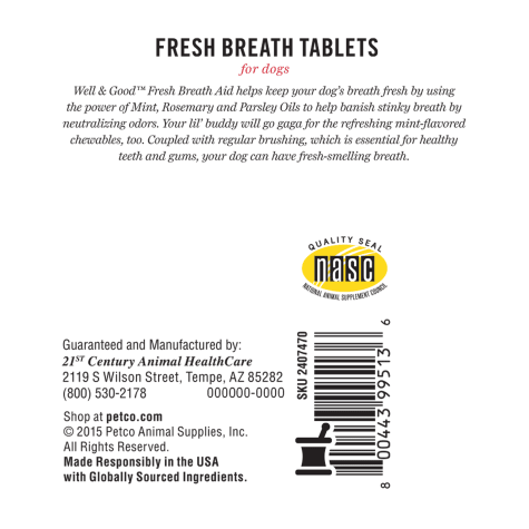 fresh breath tablets for dogs