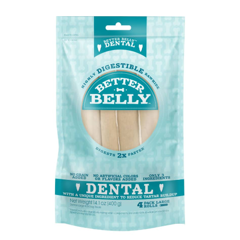Better Belly Large Rawhide Total Dental Care Dog Chews